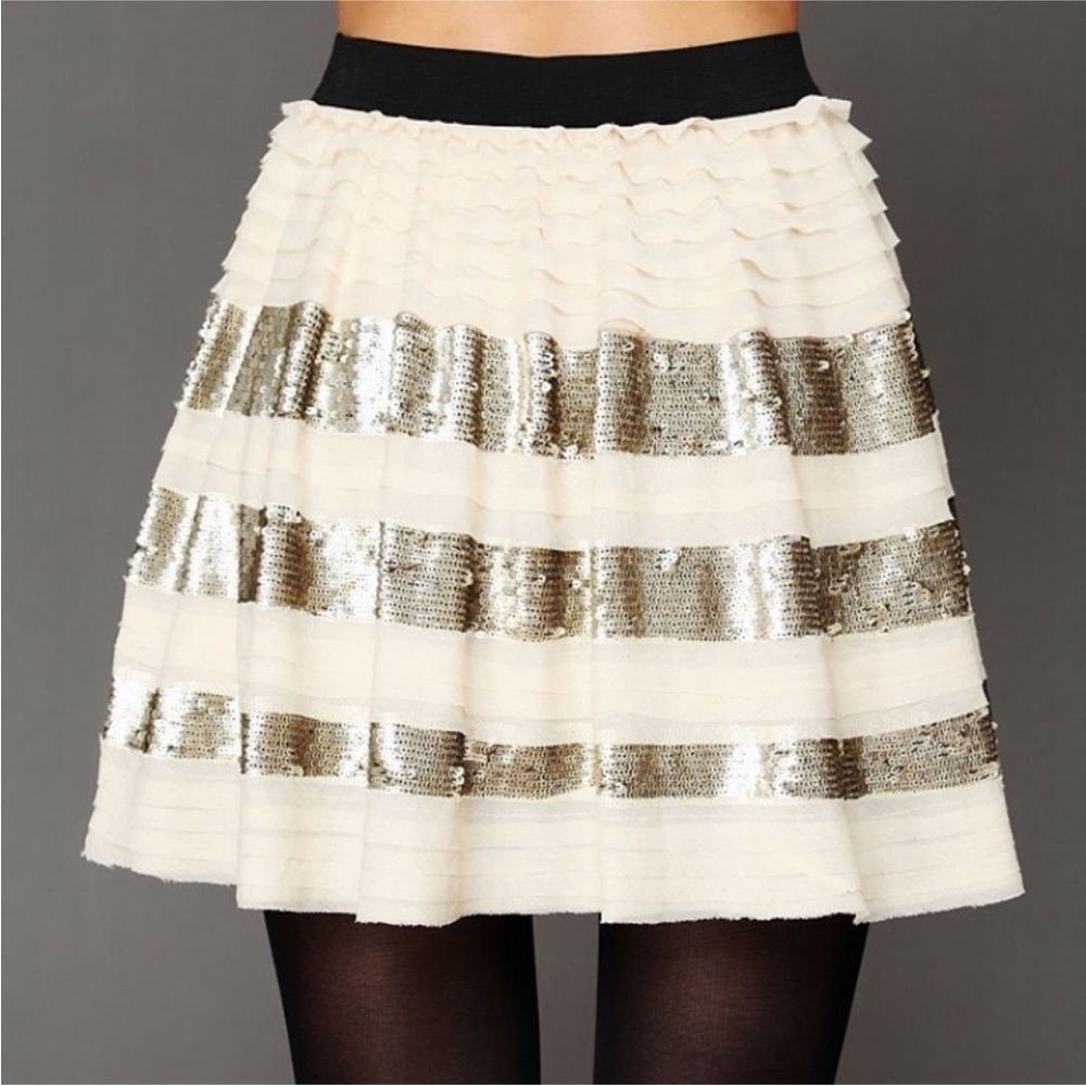 Free People Tiered Sequin Circle Skirt size medium